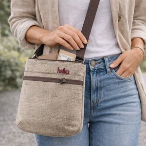 Haiku Crossbody Bag Tan Brown RFID Travel Lightweight Everyday